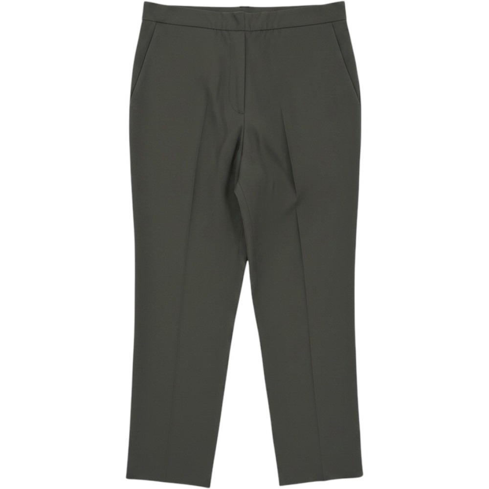 Lafayette 148 New York Irving Pants Women 14 Green Virgin Wool Ankle Trousers - Picture 2 of 8